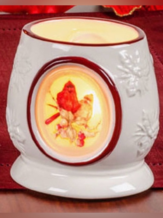 JKL International Other - Red Cardinal See-Thru Window Tealight Holder Ceramic Bird NEW gift